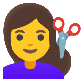 Mujer cortándose el pelo - Noto Color Emoji