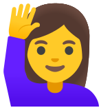 Mujer con la mano levantada - Noto Color Emoji