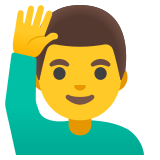 Hombre con la mano levantada - Noto Color Emoji