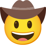 Cara con sombrero de vaquero - Noto Color Emoji