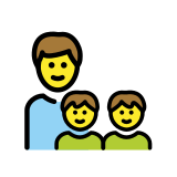 Familia: hombre, niño, niño - OpenMoji