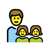 Familia: hombre, niña, niña - OpenMoji