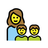 Familia: mujer, niño, niño - OpenMoji