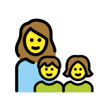 Familia: mujer, niña, niño - OpenMoji