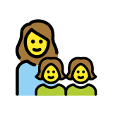 Familia: mujer, niña, niña - OpenMoji