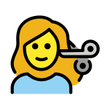 Mujer cortándose el pelo - OpenMoji