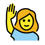 Mujer con la mano levantada - OpenMoji