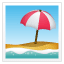 Beach with umbrella WhatsApp U + 1F3D6