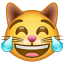 Gato con lágrimas de alegría U+1F639 Gato con lágrimas de alegría U+1F639