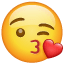 Emoticono con un beso y un corazón U+1F618 Emoticono con un beso y un corazón U+1F618