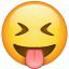 Emoticono con los ojos entrecerrados y la lengua fuera U+1F61D Emoticono con los ojos entrecerrados y la lengua fuera U+1F61D
