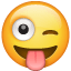 Emoticono loco U+1F61C Emoticono loco U+1F61C
