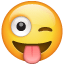 Emoticono loco U+1F61C