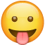 Emoji travieso con la lengua fuera U+1F61B