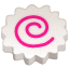 Emoji con una espiral rosa U+1F365
