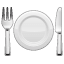 Emoji tenedor y cuchillo con plato U+1F37D Emoji tenedor y cuchillo con plato U+1F37D