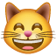 Cara de gato sonriente WhatsApp U+1F638