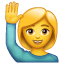Emoji de una persona que levanta la mano U+1F64B