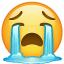 Emoticono que llora con fuerza WhatsApp U+1F62D Emoticono que llora con fuerza WhatsApp U+1F62D