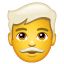 Hombre con el pelo blanco U+1F468 U+1F9B3 Hombre con el pelo blanco U+1F468 U+1F9B3