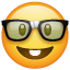 Emoticono de empollón con gafas U+1F913