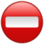 Emoji de un círculo rojo con una línea blanca U+26D4 Emoji de un círculo rojo con una línea blanca U+26D4