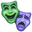 Emoji de dos máscaras de teatro U+1F3AD