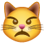 Emoticono de un gato de morros U+1F63E