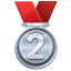 Emoji medalla de plata U+1F948