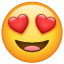 Emoji con ojos en forma de corazones U+1F60D Emoji con ojos en forma de corazones U+1F60D
