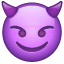 Emoji con cuernos U+1F608 Emoji con cuernos U+1F608