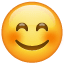 Emoji con las mejillas rojas U+1F60A