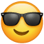 Emoticono con gafas de sol U+1F60E