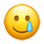 Emoji de cara sonriente con una lágrima U+1F972 Emoji de cara sonriente con una lágrima U+1F972