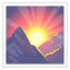 Emoji amanecer tras las montañas U+1F304