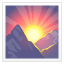 Sunrise emoji behind the mountains U + 1F304