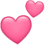 Emoji de dos corazones rosas U+1F495