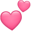 Emoji de dos corazones rosas U+1F495 Emoji de dos corazones rosas U+1F495