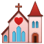 Emoji of a church U + 1F492