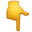Emoji con el dedo índice hacia abajo U+1F447