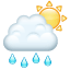 Emoji sol detrás de una nube de lluvia U+1F326 Emoji sol detrás de una nube de lluvia U+1F326