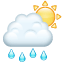 Sun emoji behind a rain cloud U + 1F326