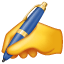 Emoji con un bolígrafo en la mano U+270D